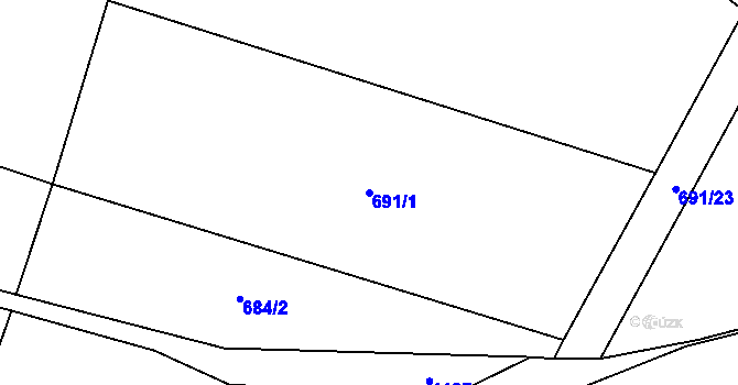 Parcela st. 691/1 v KÚ Čestín, Katastrální mapa