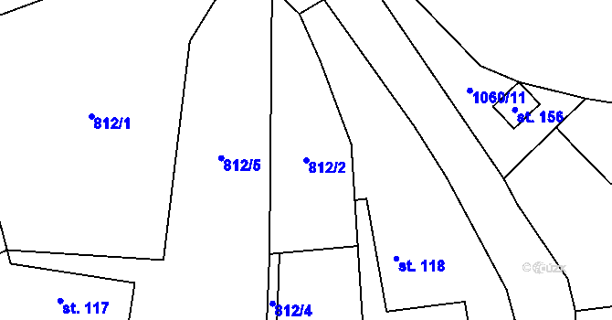 Parcela st. 812/2 v KÚ Čestín, Katastrální mapa
