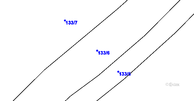 Parcela st. 133/6 v KÚ Čestín, Katastrální mapa