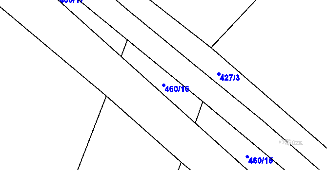 Parcela st. 460/16 v KÚ Čestín, Katastrální mapa