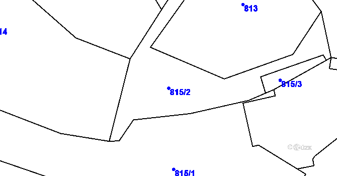 Parcela st. 815/2 v KÚ Čestín, Katastrální mapa