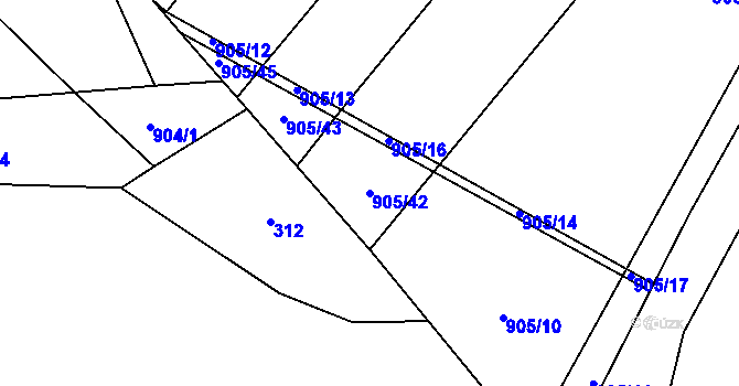Parcela st. 905/42 v KÚ Čestín, Katastrální mapa