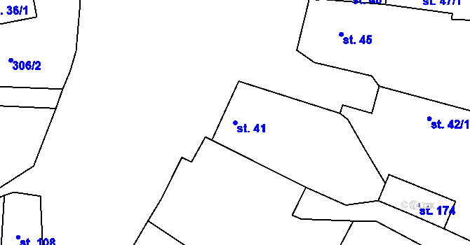 Parcela st. 41 v KÚ Polipsy, Katastrální mapa