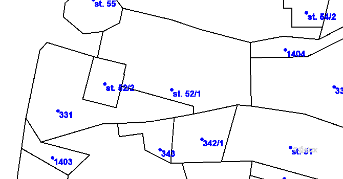 Parcela st. 52/1 v KÚ Polipsy, Katastrální mapa