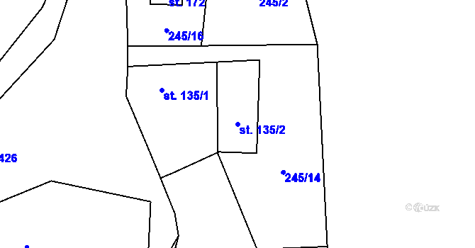 Parcela st. 135/2 v KÚ Polipsy, Katastrální mapa