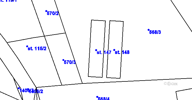Parcela st. 147 v KÚ Polipsy, Katastrální mapa