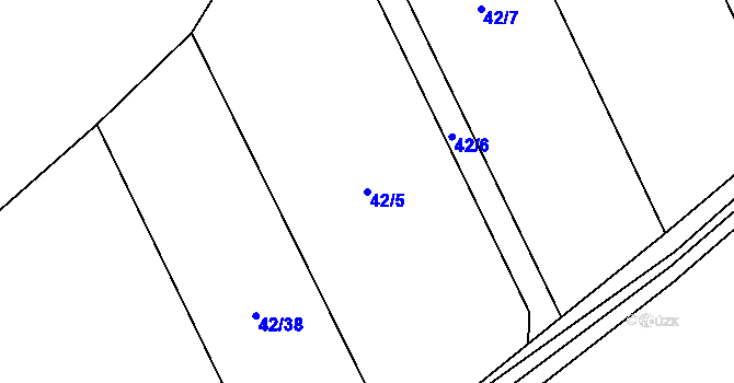 Parcela st. 42/5 v KÚ Polipsy, Katastrální mapa