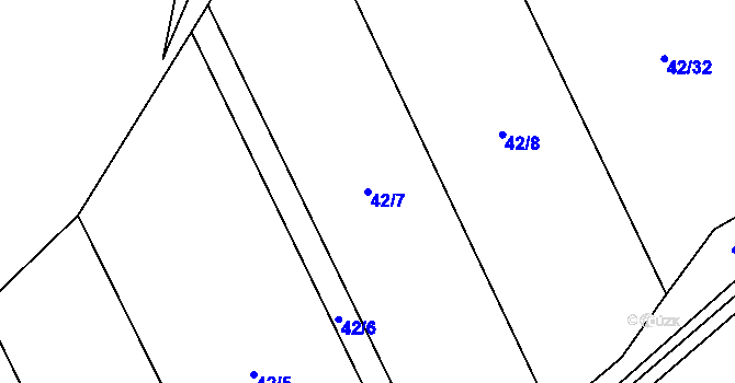 Parcela st. 42/7 v KÚ Polipsy, Katastrální mapa