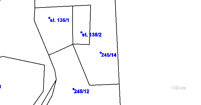 Parcela st. 245/14 v KÚ Polipsy, Katastrální mapa