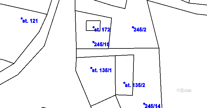 Parcela st. 245/15 v KÚ Polipsy, Katastrální mapa