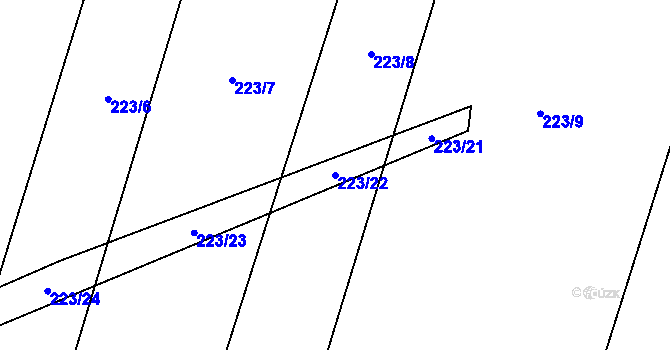 Parcela st. 223/22 v KÚ Polipsy, Katastrální mapa