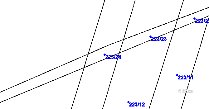 Parcela st. 223/24 v KÚ Polipsy, Katastrální mapa