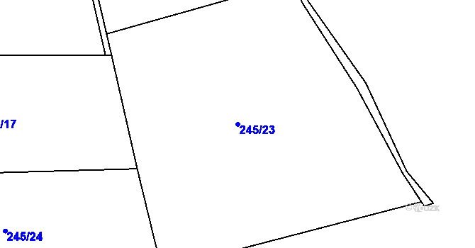 Parcela st. 245/23 v KÚ Polipsy, Katastrální mapa