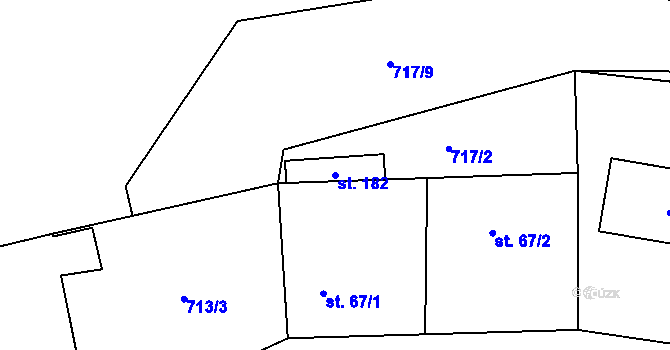 Parcela st. 182 v KÚ Polipsy, Katastrální mapa