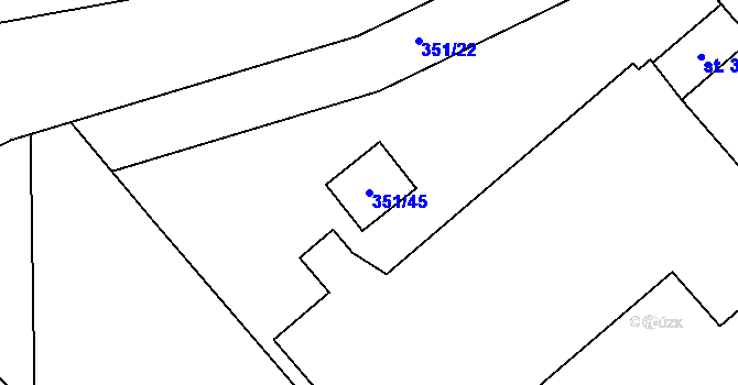 Parcela st. 351/45 v KÚ Čestlice, Katastrální mapa