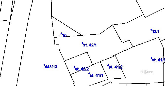Parcela st. 42/1 v KÚ Čestlice, Katastrální mapa