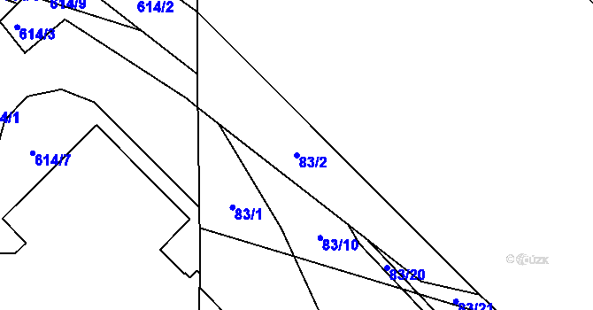 Parcela st. 83/2 v KÚ Čestlice, Katastrální mapa