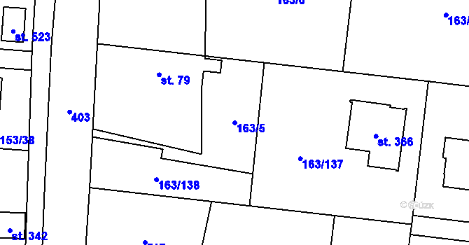 Parcela st. 163/5 v KÚ Čestlice, Katastrální mapa