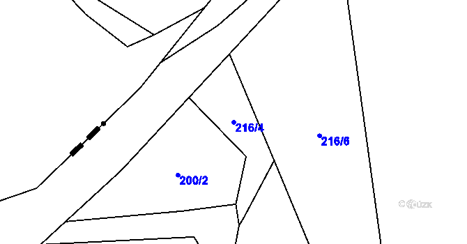 Parcela st. 216/4 v KÚ Čestlice, Katastrální mapa