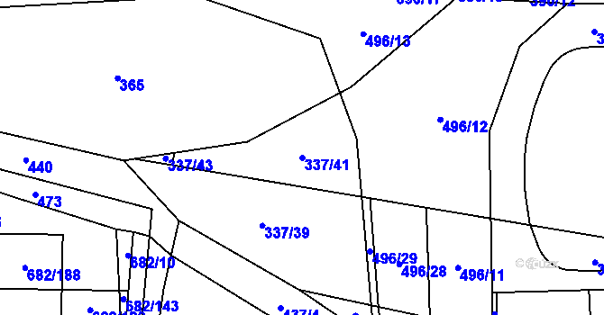 Parcela st. 337/41 v KÚ Čestlice, Katastrální mapa