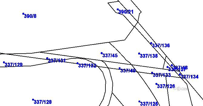 Parcela st. 337/45 v KÚ Čestlice, Katastrální mapa