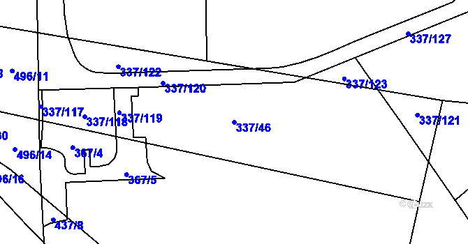 Parcela st. 337/46 v KÚ Čestlice, Katastrální mapa