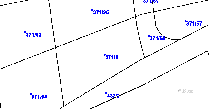 Parcela st. 371/1 v KÚ Čestlice, Katastrální mapa