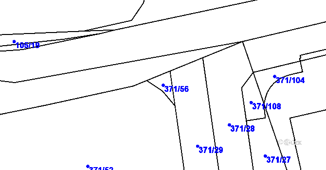 Parcela st. 371/56 v KÚ Čestlice, Katastrální mapa