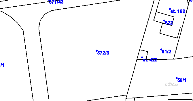 Parcela st. 372/3 v KÚ Čestlice, Katastrální mapa