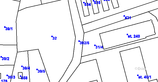 Parcela st. 392/5 v KÚ Čestlice, Katastrální mapa