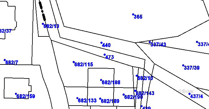 Parcela st. 473 v KÚ Čestlice, Katastrální mapa