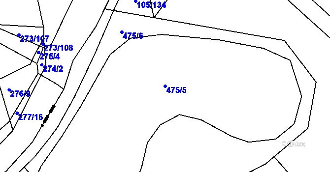 Parcela st. 475/5 v KÚ Čestlice, Katastrální mapa