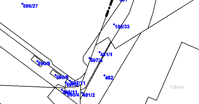 Parcela st. 481/1 v KÚ Čestlice, Katastrální mapa