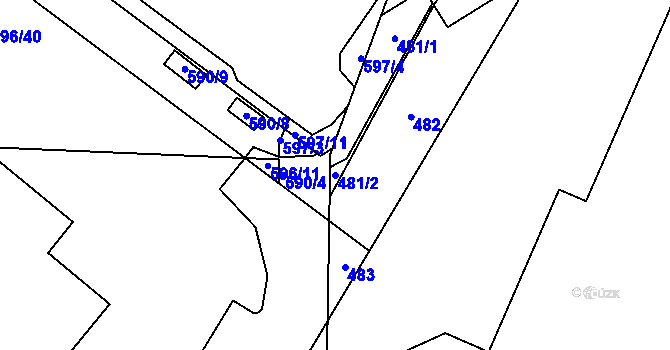 Parcela st. 481/2 v KÚ Čestlice, Katastrální mapa