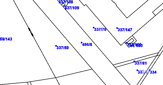 Parcela st. 496/8 v KÚ Čestlice, Katastrální mapa