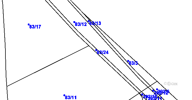 Parcela st. 83/24 v KÚ Čestlice, Katastrální mapa