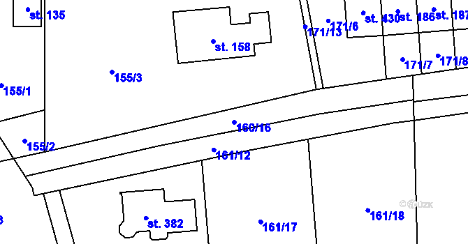 Parcela st. 160/16 v KÚ Čestlice, Katastrální mapa