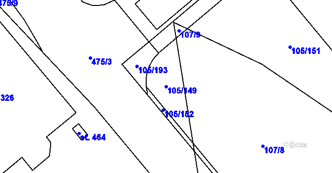 Parcela st. 105/149 v KÚ Čestlice, Katastrální mapa