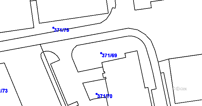 Parcela st. 371/69 v KÚ Čestlice, Katastrální mapa