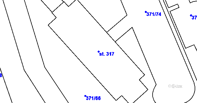 Parcela st. 317 v KÚ Čestlice, Katastrální mapa