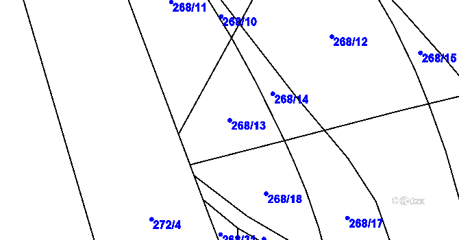 Parcela st. 268/13 v KÚ Čestlice, Katastrální mapa