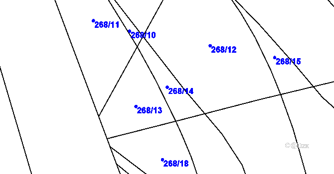 Parcela st. 268/14 v KÚ Čestlice, Katastrální mapa