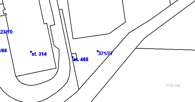 Parcela st. 371/77 v KÚ Čestlice, Katastrální mapa