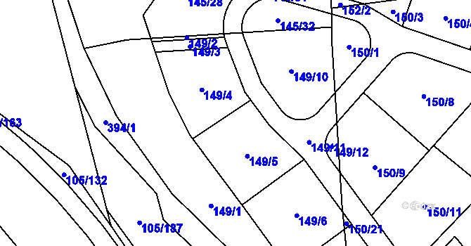 Parcela st. 149 v KÚ Čestlice, Katastrální mapa