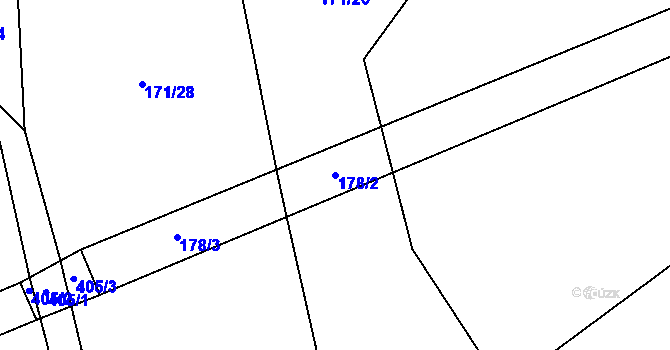 Parcela st. 178/2 v KÚ Čestlice, Katastrální mapa