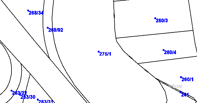 Parcela st. 275/1 v KÚ Čestlice, Katastrální mapa