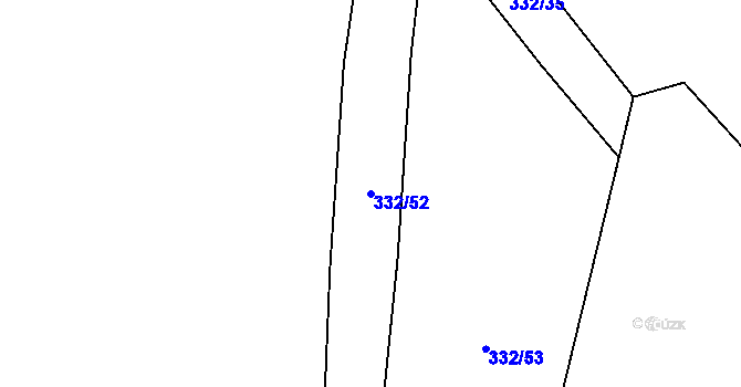 Parcela st. 332/52 v KÚ Čestlice, Katastrální mapa