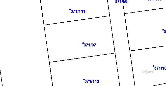 Parcela st. 371/97 v KÚ Čestlice, Katastrální mapa