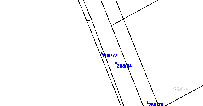 Parcela st. 268/77 v KÚ Čestlice, Katastrální mapa