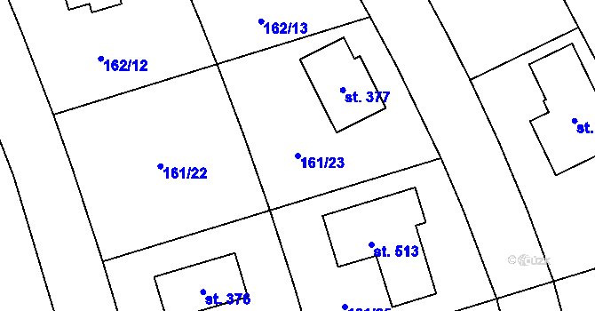 Parcela st. 161/23 v KÚ Čestlice, Katastrální mapa